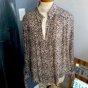 FREE PEOPLE Leopard button down blouse